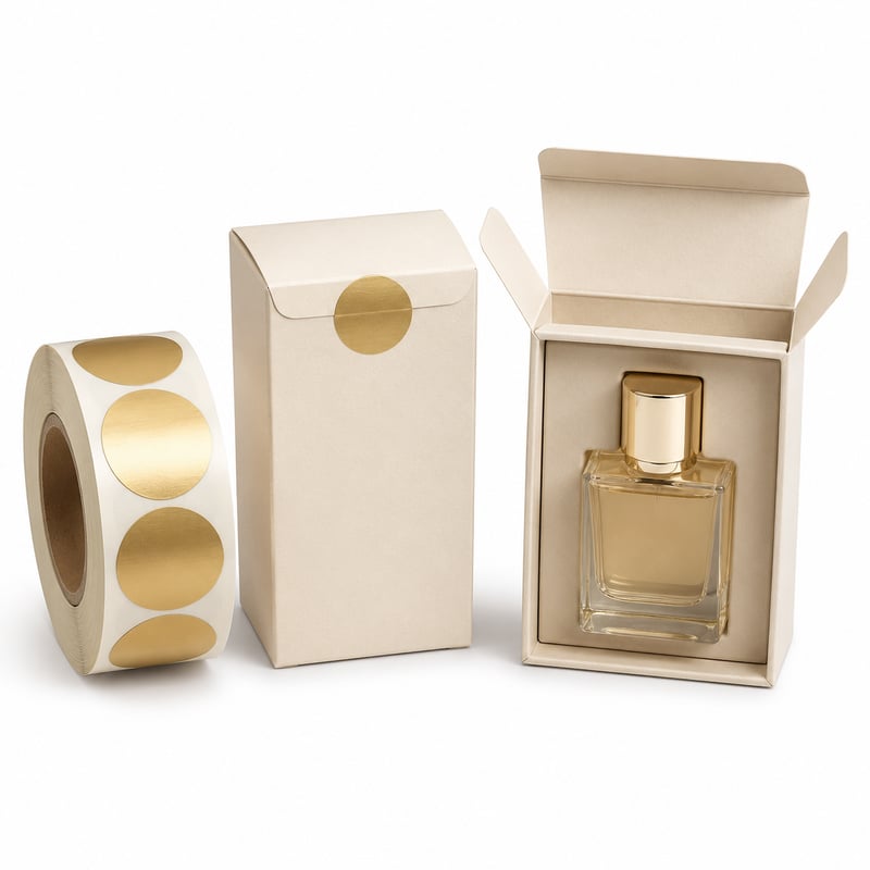 Metaliczne etykiety zabezpieczające na perfumy